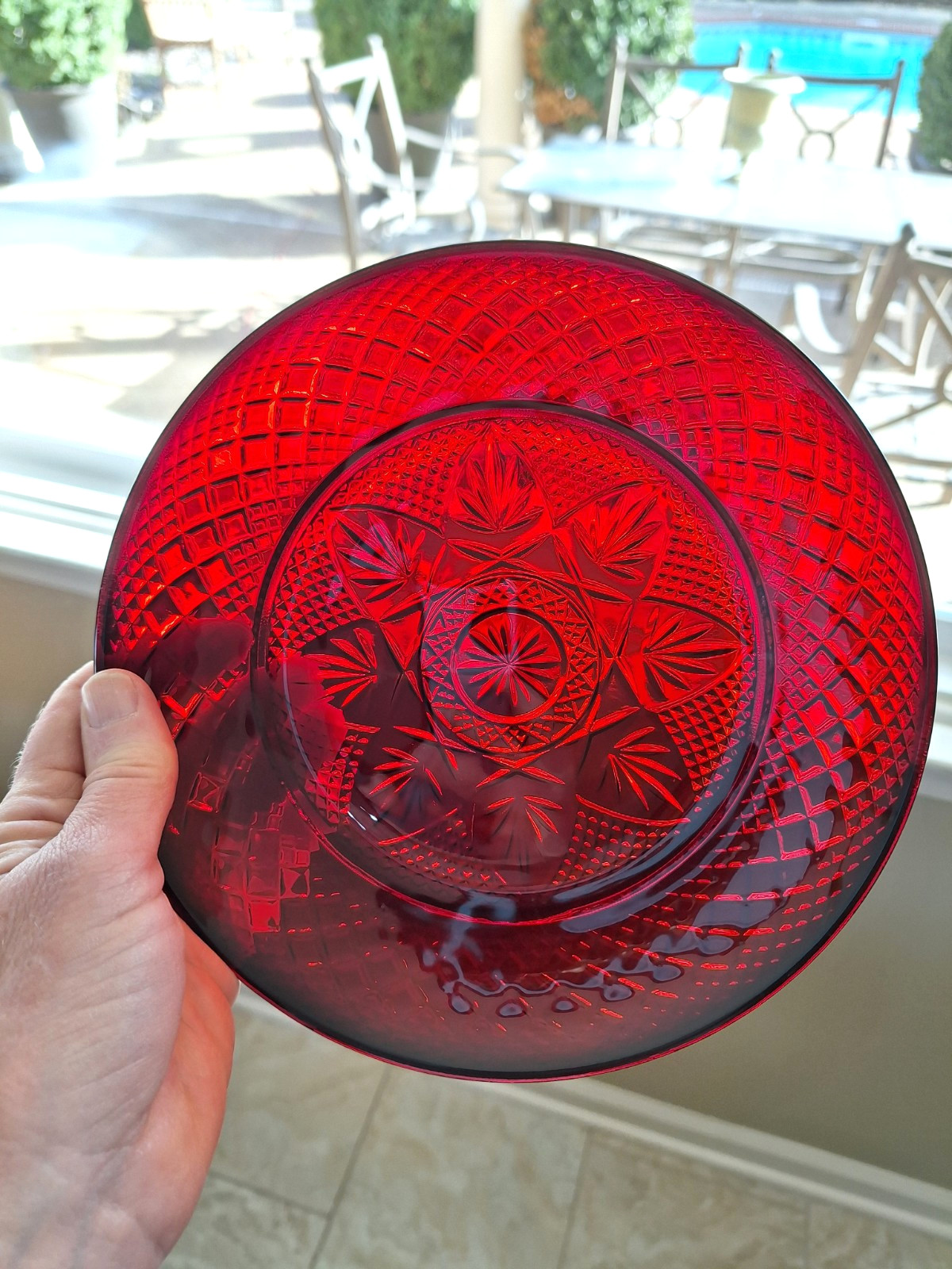 10 Available  - Luminarc Red Ruby Glass 8" Luncheon/Salad Plates Cristal 
