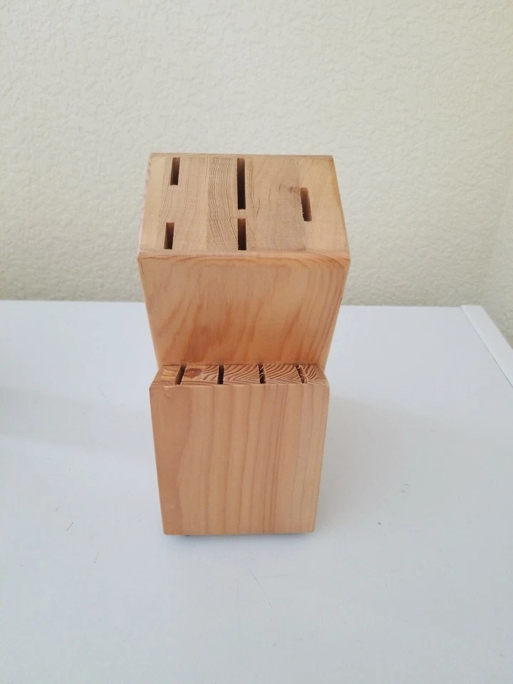 Wooden Knife Block Tupperware E-Series Solid Wood In Box - Image 4 of 4