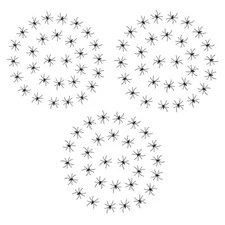 3 Packages Small Black Plastic Spiders - BULK HALLOWEEN DECORATION PARTY FAVORS