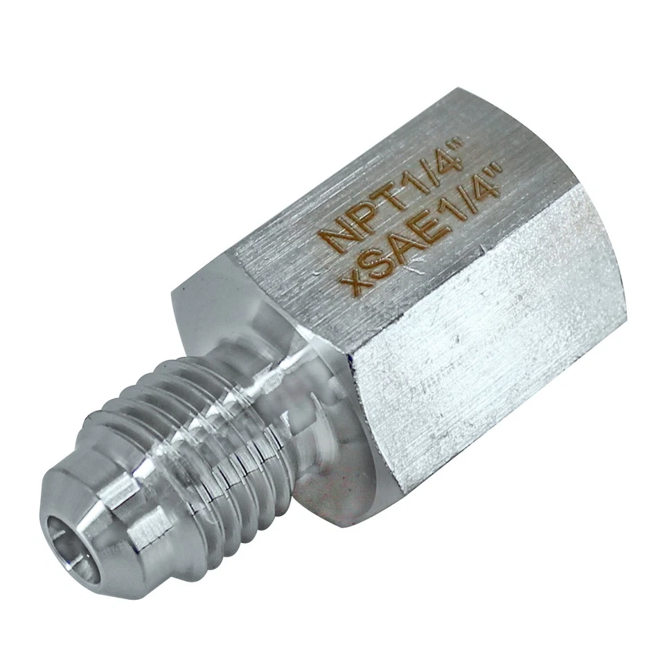 1/4" Female NPT to 1/4" Male SAE Fitting Adapter Stainless Steel 304 - Image 3 of 3