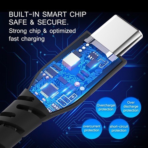 USB C auf USB C (Typ-C auf Typ-C) Sync & Ladekabel geflochten 30 cm Leitung 0,3 m UK - Bild 7 von 11