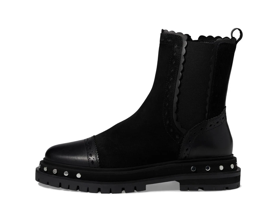 Free People Z40126 女式黑色麂皮绒泰特切尔西拉链靴 7 M 码 — 第 4/4 张图片