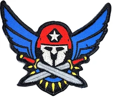 MilSpec Monkey Modern Spartan Embroidered Tactical Military Patch  RED HELMET