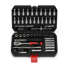 53 Pieces 1/4" Drive Socket Ratchet Wrench Set, with Bit Socket & Extension Bar