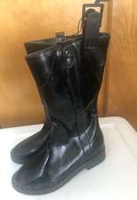  WONDER NATION  GIRLS  BLACK FAUX LEATHER TALL BOOTS  SIZE 5 