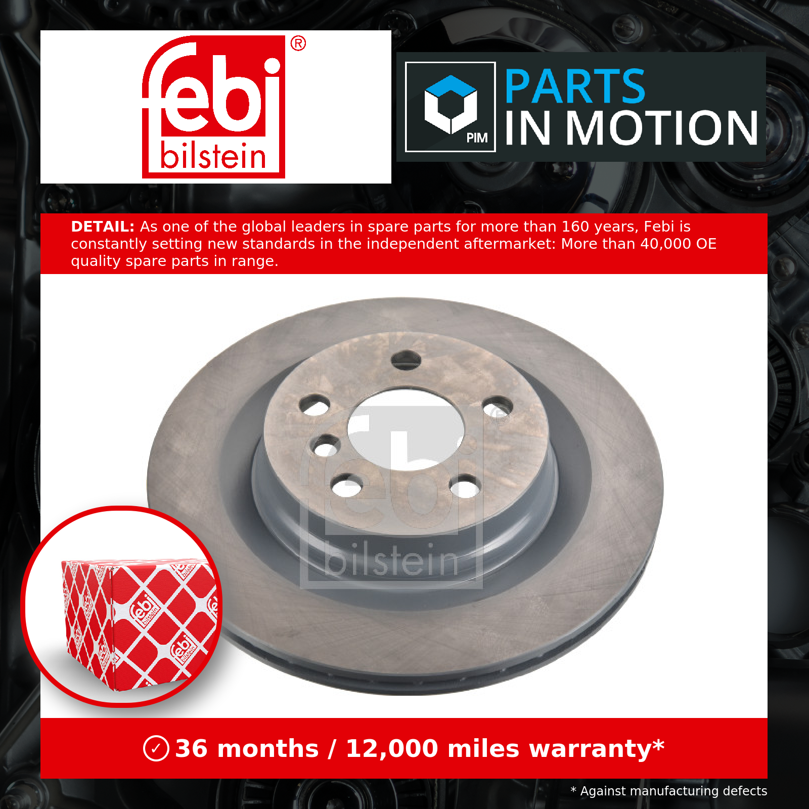 2x Brake Discs Pair Vented Rear 300mm 171479 Febi Set 34216799369 Quality New