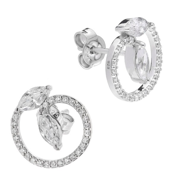 Trendor Schmuck Damen Ohrringe 925 Silber Ohrstecker 15148-image