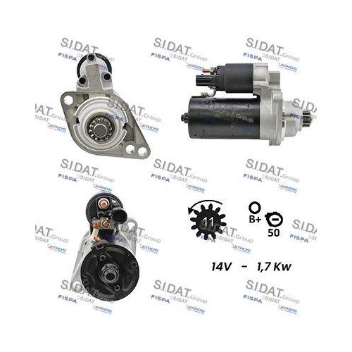 Démarreur Sidat S12BH0117A2 pour réparer une panne d'allumage Audi
