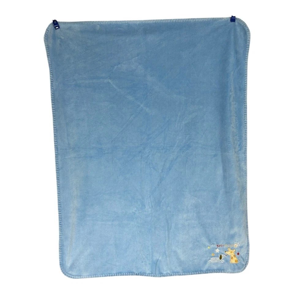 考拉婴儿毯“我最好的朋友”蓝色棕色小狗缝边薄 — 第 3/4 张图片
