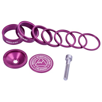 Wheels Mfg StackRight Pro Headset Spacer Kit, 1-1/8'' Purple