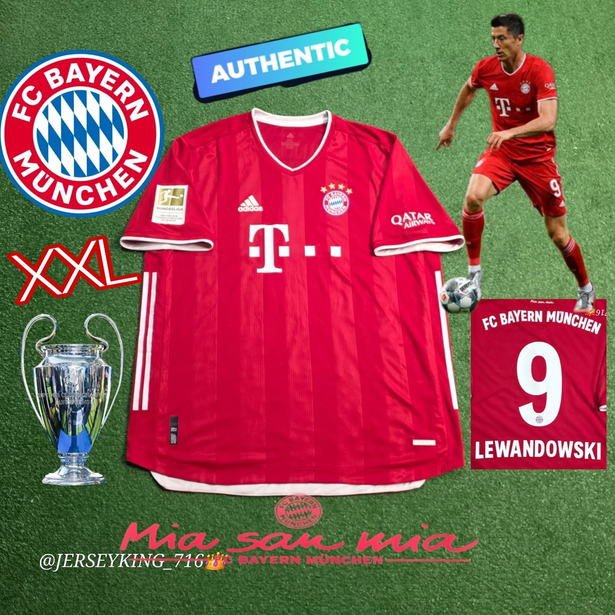 25+ Bayern Munich Size 2XL International Club Soccer Fan Jerseys