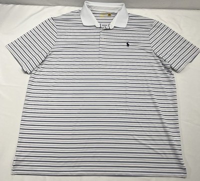 Polo Ralph Lauren Performance Polo Shirt Mens XXL White & Blue