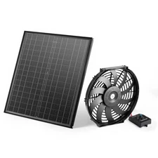Gable Mount Fan, 12 Inch Solar Power Attic Exhaust Fan with Adjustable Thermosta
