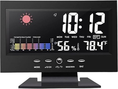 Desk Clock Digital 8082T Digital Clock Weather Forecast Perpetual Calendar LED