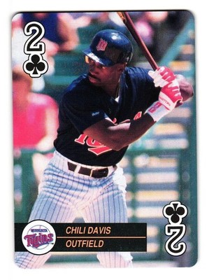 1992 U.S. Playing Card Baseball Aces #2C Chilli Davis Minnesota Twins