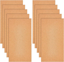 10 Sheets Cork Sheets 12x6.1 Inch Thin Cork Roll 1mm Thick Brown Corks Board Rec