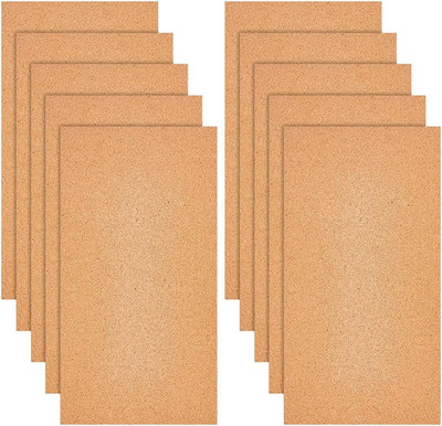 10 Sheets Cork Sheets 12x6.1 Inch Thin Cork Roll 1mm Thick Brown Corks Board Rec