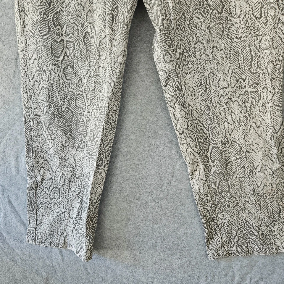 RUBY RD Women's Gray Sparkle Snake-Skin Print Casual Pants SZ 6 Zip Stretch - Image 4 of 4