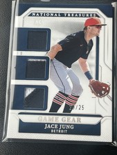 2025 National Treasures Baseball GGS-JJ JACE JUNG RC Game Gear Swatches Trio /25