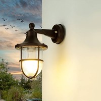 AußEnleuchte Messing E27 IP64 Rostbraun Antik Terrasse Glas Maritim Wandlampe