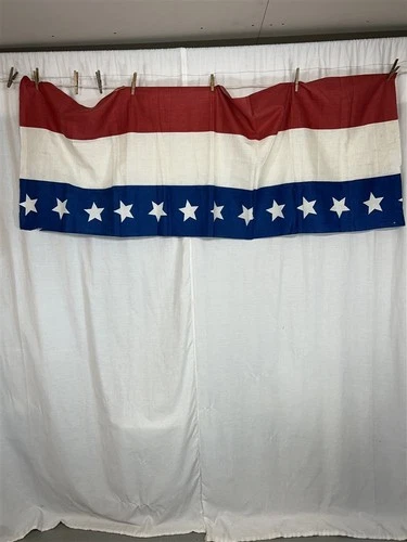 antique bunting red white blue stars 25x70 never used original very good