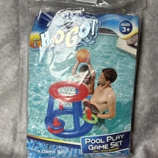 H20GO! Swimming Pool Inflatable Play Game Center (Basketball + Rings) Water Toy