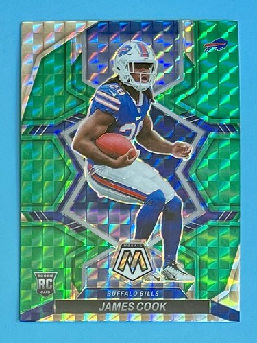 2022 Panini Mosaic Rookie James Cook #309 Green Mosaic Prizm RC Buffalo Bills