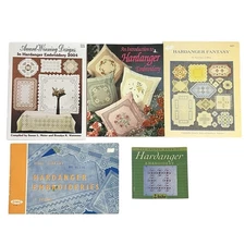 Hardanger Embroidery Vtg Book Lot of 5 Norwegian Needlework Patterns Designs