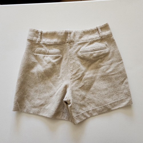 Reiss Women's Shorts Size 8 Lauren High Waisted Tailored Wool Viscose Linen Tan - Picture 2 of 9
