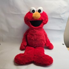 Sesame Street Hasbro Elmo Plushy Stuffed Animal 20" Tall Soft Fabric Eyes