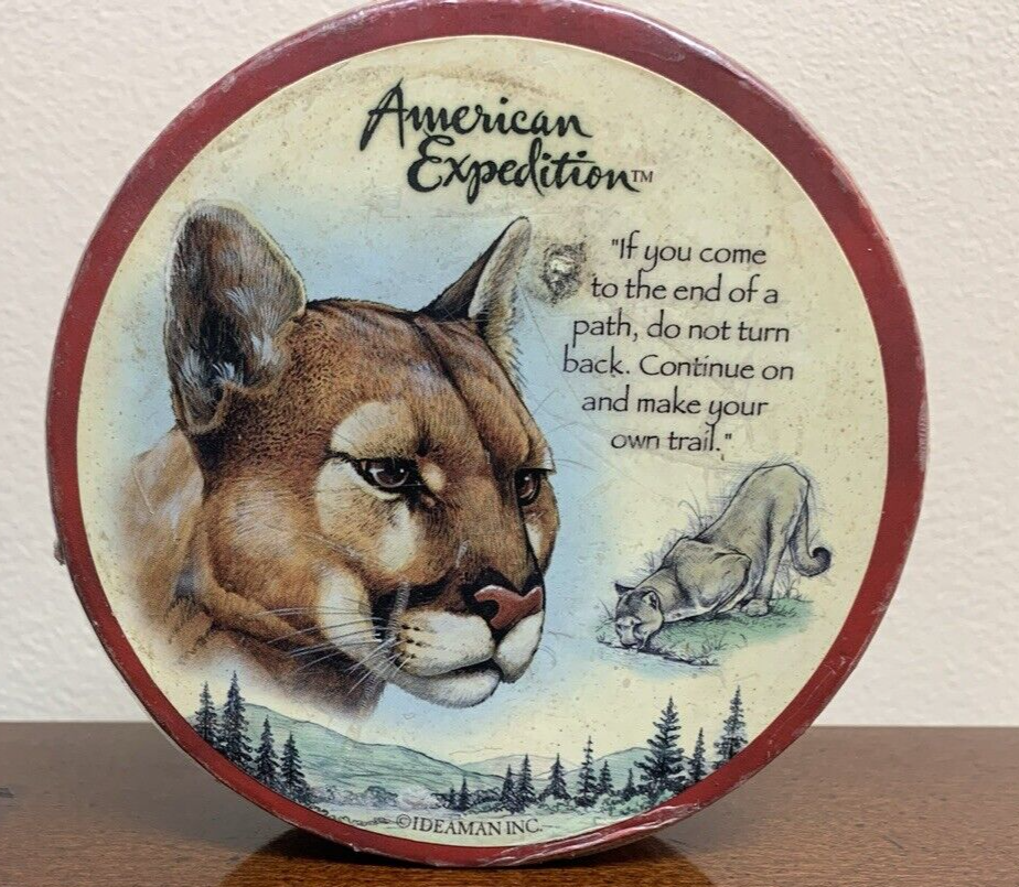 American Expedition Wildlife Coaster Set of 4 Big Cat Cougar Puma 