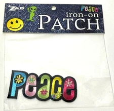 New ZAD Iron On Patch Colorful "Peace" - Rock That Patch!