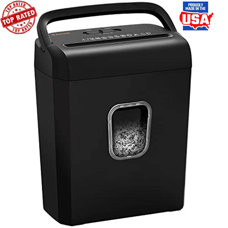 Micro Cut Paper Shredder 6-Sheet High Security Level Compact Design 3.4 Gallons-image