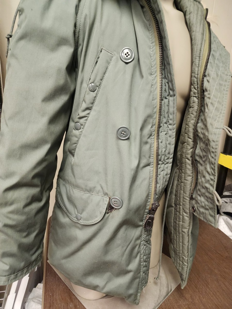 Vintage 70s N-3B Parka Mens Small Military Coat USA Sage Vintage 70s N-3B Parka Mens Small Military Coat USA Sage
