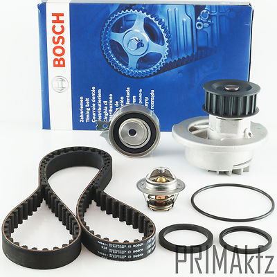 BOSCH Zahnriemen + Spannrolle Wapu + MEYLE Thermostat für Astra F Corsa 1.4 1.6