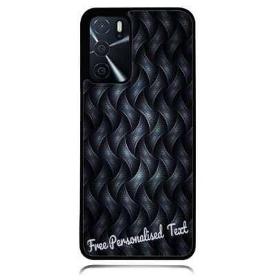 Personalised Text Back Case For OPPO Phone Series - Black Weave Print Pattern