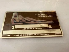 VTG NOS PERMA GRAPHICS BLOND WHITE LADY NUDE SOCIAL SECURITY/ID CARD BLANK T700