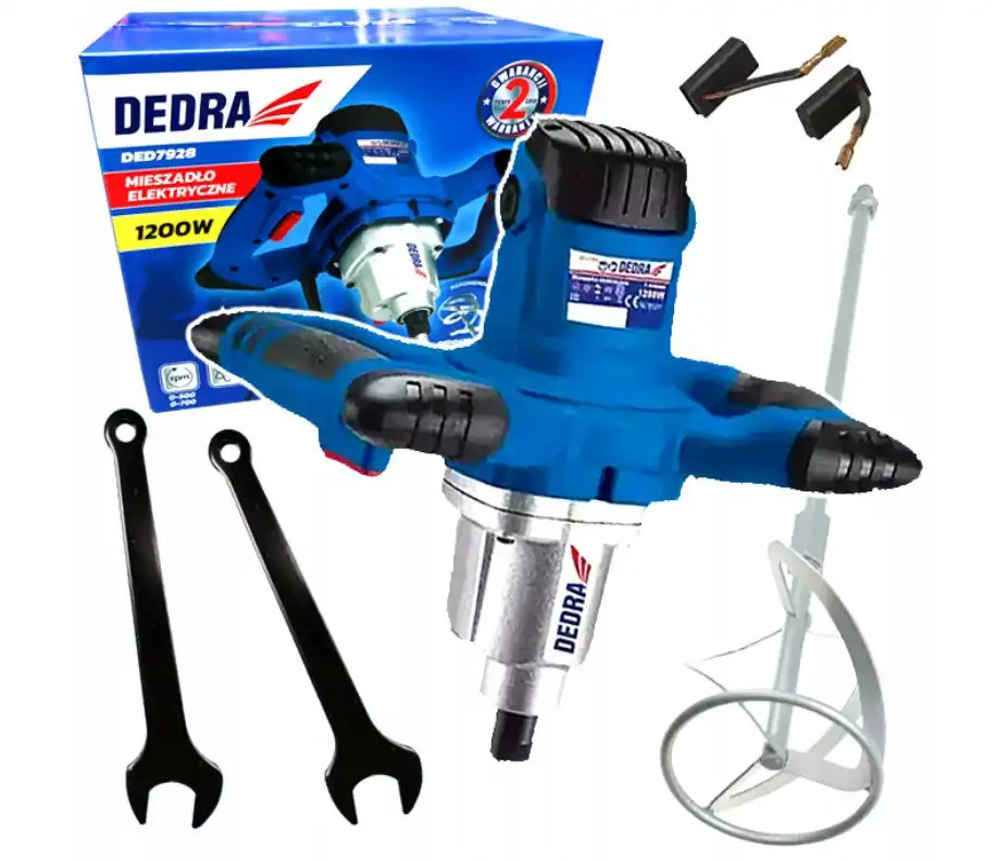 Mélangeur électrique DEDRA 1200 W avec turbine de 140 mm pour mortier et colle