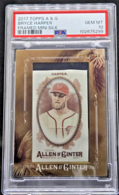 2017 Topps Allen & Ginter Framed Mini Silk Bryce Harper #3/10 PSA Gem MT 10