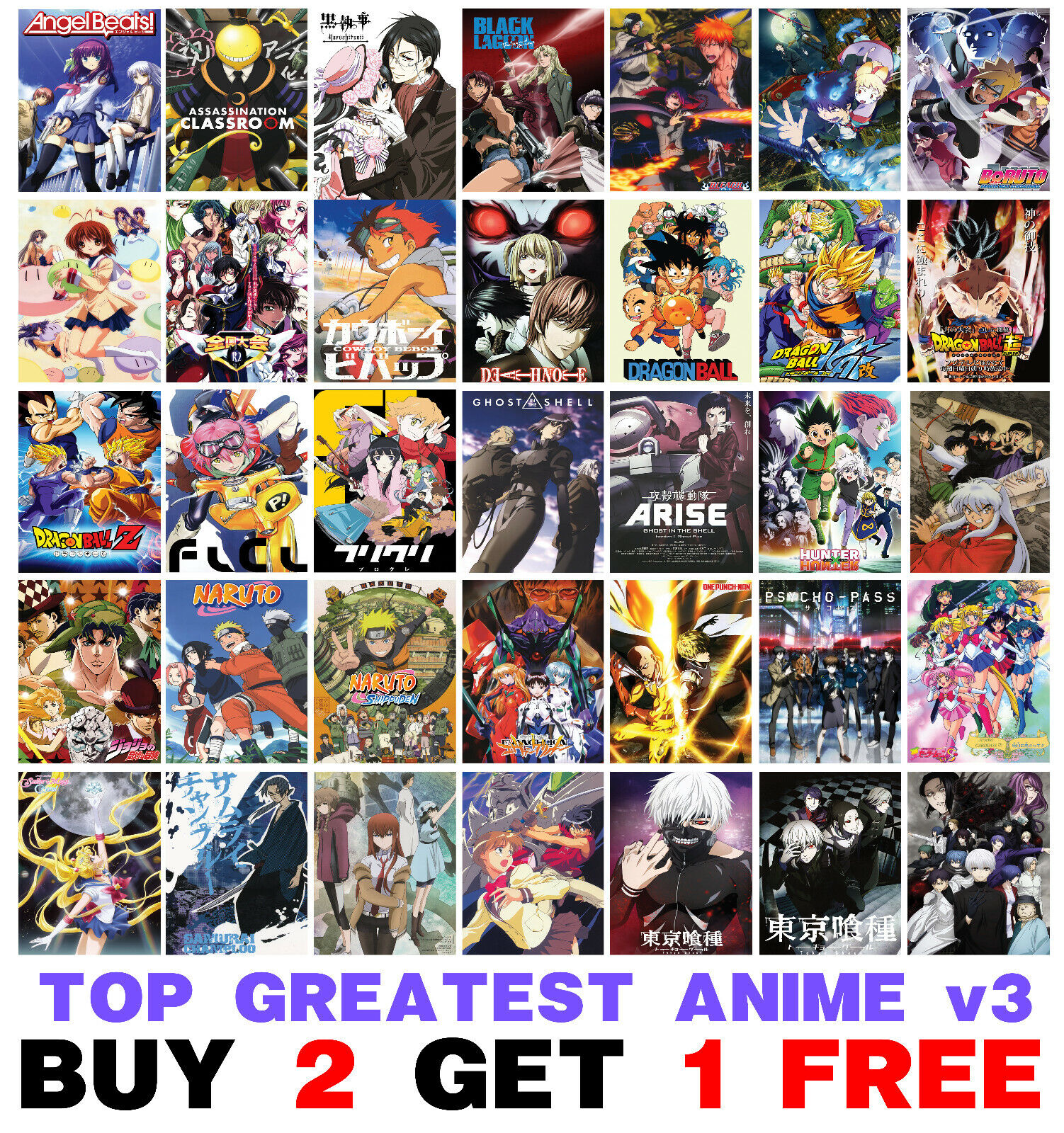 Top Greatest Classic Anime Series of All Time Poster Manga Poster Room  Decor V3