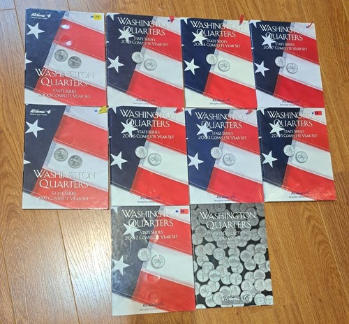 Washington Quarters State Collection H.E. Harris Folder US Albums Lot Of 10 USED