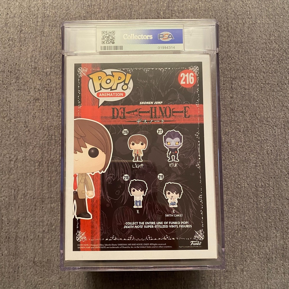 PSA 8.5 Funko Pop! Death Note Light Yagami #216! RARE, RETIRED