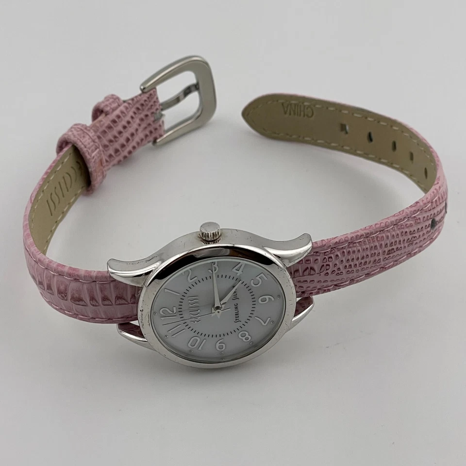 Женские часы Ecclissi из чистого серебра 29 мм корпус розовый кожаный ремешок жемчужный вид - Изображение 2 из 4