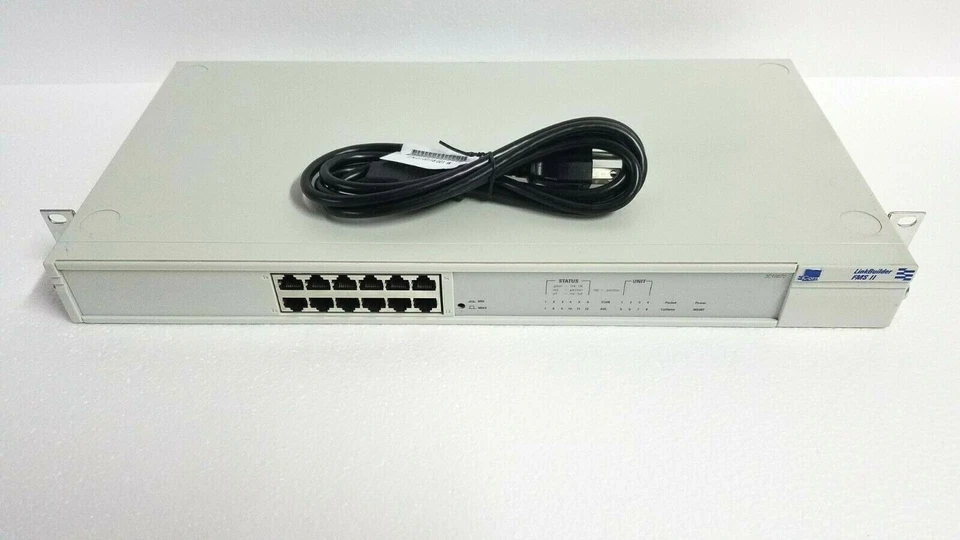 3Com LinkBuilder FMS II 12-Port Ethernet Hub Managed w/ Rack Ears 3C16670 - Image 3 of 4