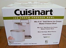 NEW Cuisinart Replacement Ice Cream Maker Freezer Bowl 1.5 Quart # ICE-45RFB