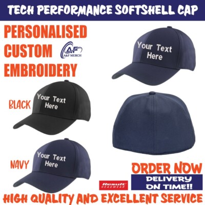 Personalised Embroidered Tech Performance Softshell Cap Custom Outdoor Hat