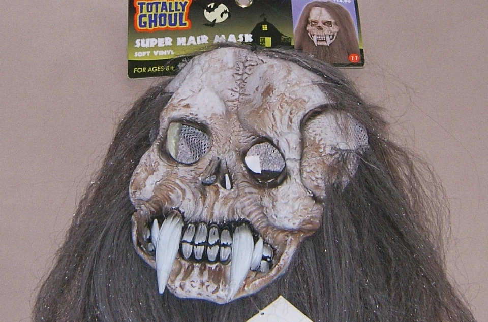 Máscara de pelo súper larga disfraz de Halloween utilería aterradora espeluznante totalmente ghoul edades 14+ Foto 4 de 4