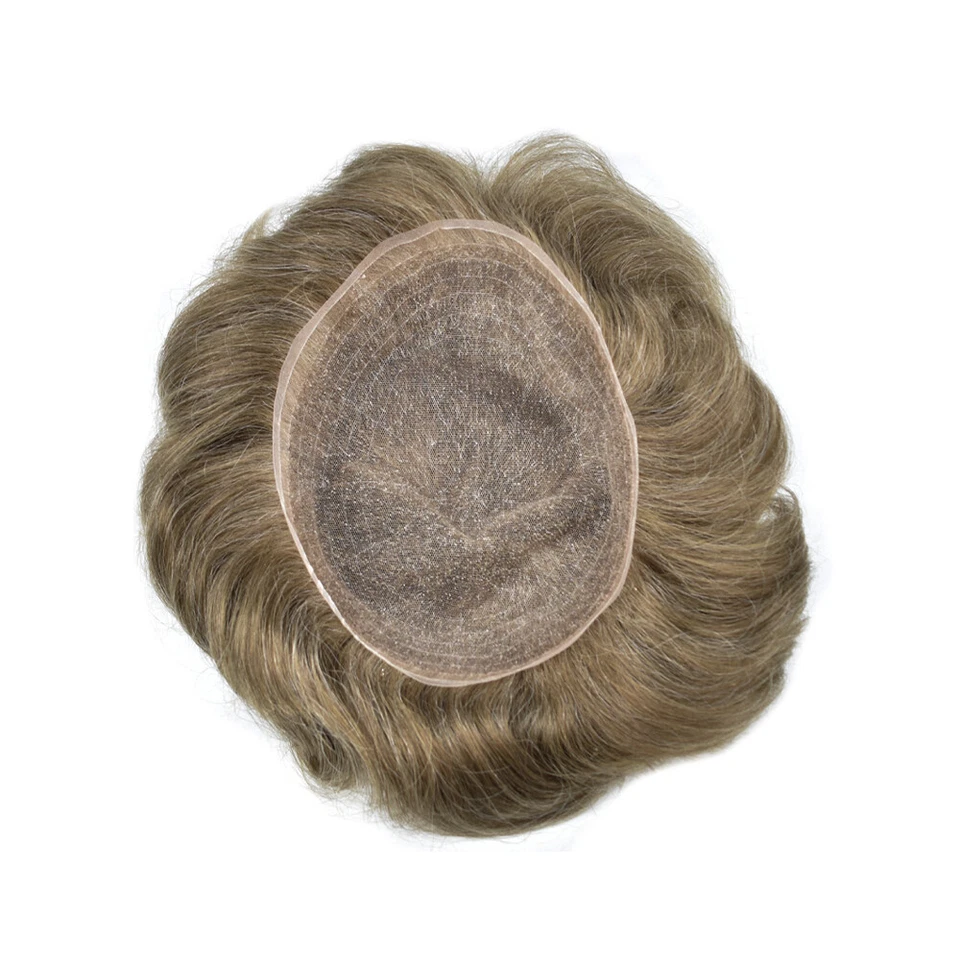 Полностью Швейцарский Кружевной Мужской Накладной Полностью Кружевной Система Замены Волос Блок Накладка США - Изображение 4 из 4