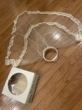 Vintage 1950s First Holy Communion Girl's White Net Lace Veil 