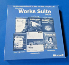 Microsoft Works Suite 2004 CD Software Set Money Encarta Word Picture - W/Key